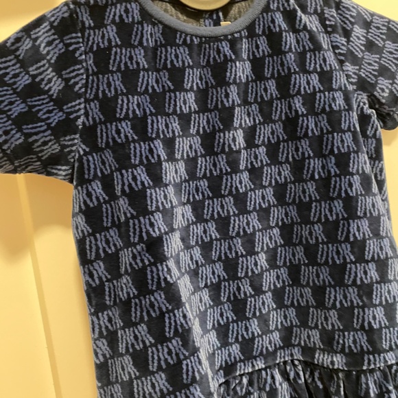 Baby Dior Blue Velvet Jacquard Dress - 18 months - Picture 2 of 2